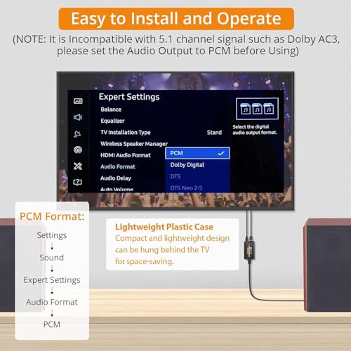 Image of Neoteck 192kHz DAC Converter 7ft /2.1m Optical to RCA Cable SPDIF to RCA Digital to Analog Converter for HDTVs Set-Top Boxes DVD /Blu-Ray Players-Male Output