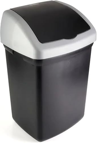Flip Top Bin, Black, 32L