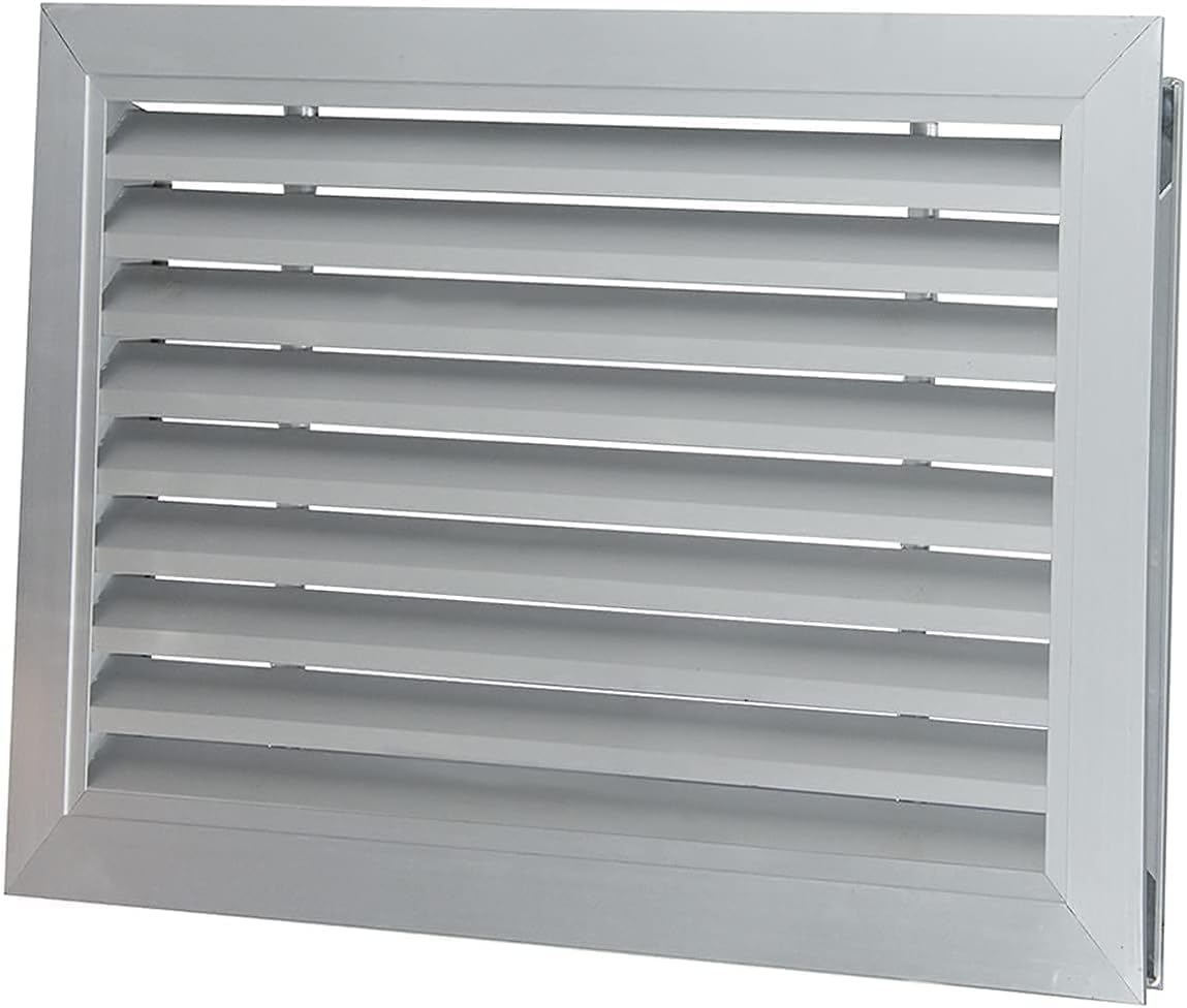 Door Vents for Interior Doors Two Sided, 20” x 12” Door Louver Vent Aluminum Louvered Door Vent Silver Door Air Vent Grille for Bathroom Garage Cabinet