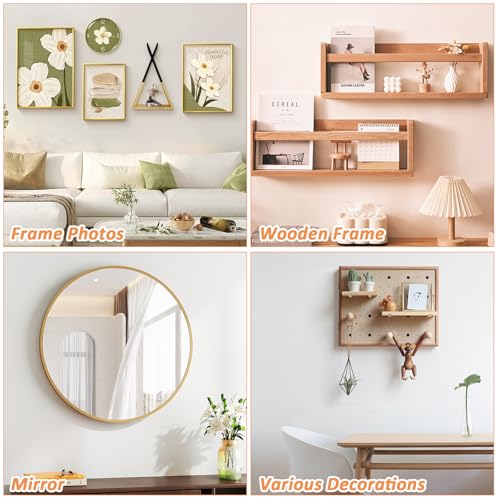Image of WOPPLXY 3 Pair 17 Inch French Cleat Hanger, French Cleat Picture Hanger, French Cleat Heavy Duty for Hanging Picture Ledges Mirrors Headboard Wall Mounting Brackets, Z Bar Hanger Supports 90lbs