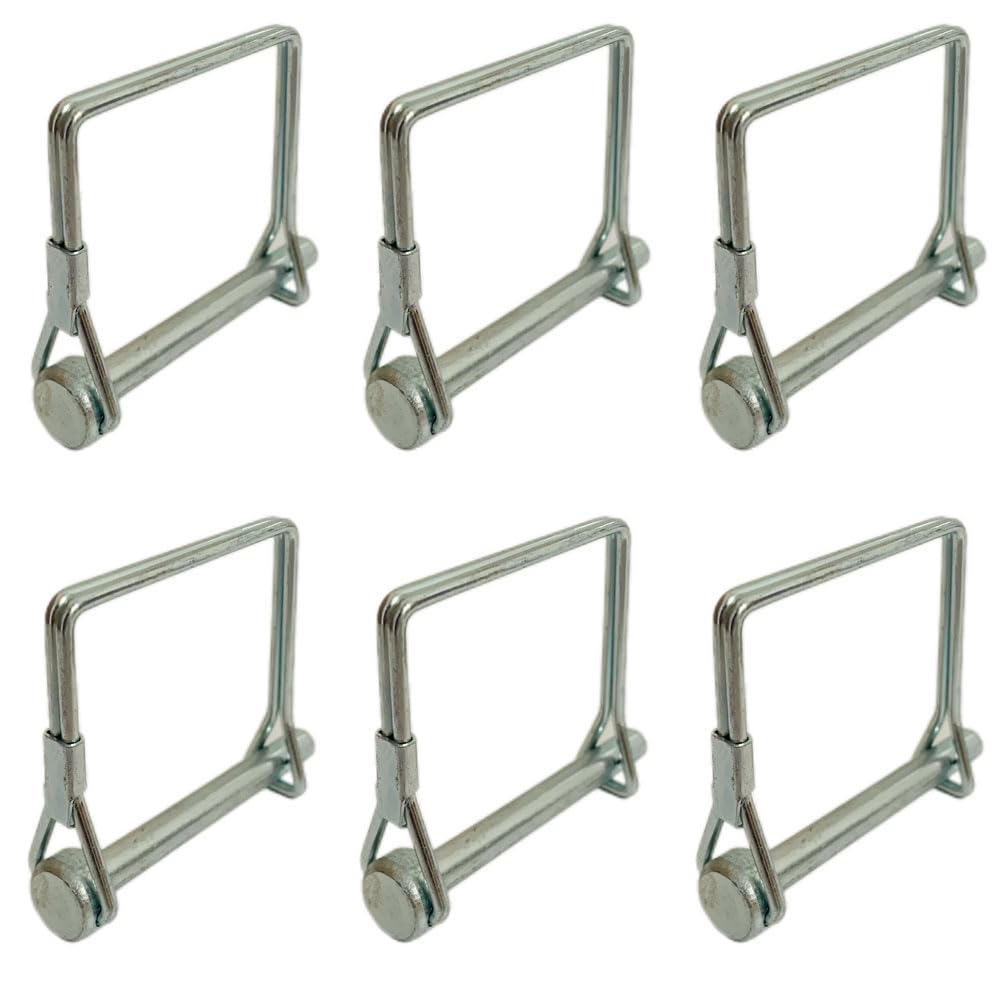 6-Pack Heavy Duty Quick-Release Locking Pins - Safety Coupler Pin -Loaded Safety Pins with Corrosion-Resistant Finish for Automotive, Machinery, and Home Use - Secure & Durable Design (Square)