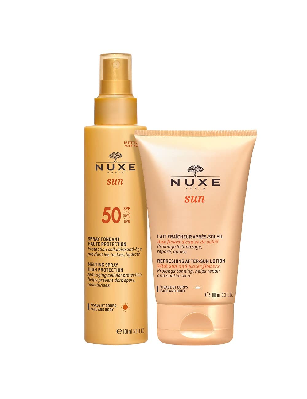 Nuxe Solaires spray SPF50 150ml + lait fraicheur 100ml