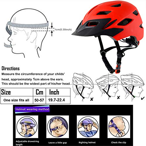 Bavilk Kids Bike Helmet,Child Youth Adjustable Multi-Sport Bicycle Cycling Scooter CPSC Certified with LED Light Detachable Visor Girls Boys - Thumbnail 6