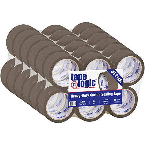 Image of Aviditi Tape Logic 2 Inch x 55 Yard 1.6 Mil Tan, Heavy Duty Hot Melt Packing Tape, 36 Pack, Perfect for Packing, Shipping, Moving, Home and Office