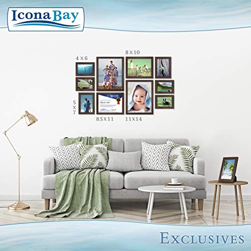 Icona Bay 8.5X11 Diploma Frames (Hickory Brown, 6 Pack), Sturdy Wood Composite Certificate Frames, Sleek Document Frames Bulk, Sleek Design, Table Top Or Wall Mount, Exclusives Collection #TOP4
