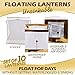 Floating Lanterns - UNSINKABLE Water Lanterns - Chinese Japanese Square Paper Wishing Luminaries Bag Lamps - Floating Candles for Pool, Pond, Biodegradable Outdoor Party Decor, Wedding (Pack of 10)