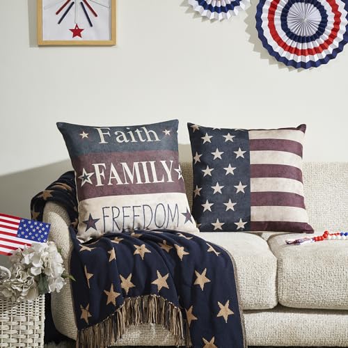 Vhcbrandsfaithfamilyfreedompillowcoversetof220x20decorativepatrioticthrowpillowcoversusaamericanadecorforindependancedayand4thofjulyinsertsnotincluded  Urban Country Home Decor Vhc brands faith family freedom pillow cover set of 2 20×20 decorative patriotic throw pillow covers usa americana decor for independance day and 4th of july inserts not included  urban country home decor