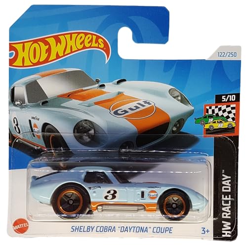 Hot Wheels - Shelby Cobra Daytona Coupe - HW Race Day 5/10 - HTC77 - Short Card - Gulf Design - Good Year - Mattel 2024-1:64