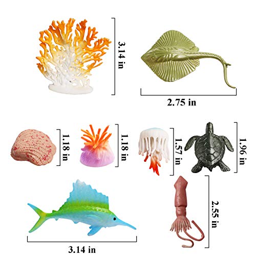 42Pcs Plastic Ocean Animals Toys Small Realistic Mini Sea Creature Figure Toys Fake Under The Sea Creatures Bath Toys For Kids Toddlers Preschool Educational Favors Easter Basket Stuffers Gifts #TOP4
