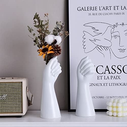Vase corps humain en céramique blanche pour art de table moderne - 6