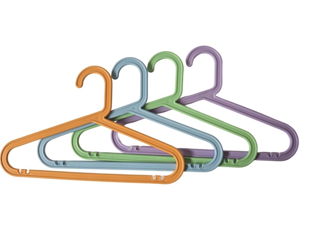 Children's Hangers, Multicolor – 48 Pack -Durable- Strong & Space- Non Disposable - Saving Plastic Baby Clothes Hangers for Boys & Girls – Sturdy & Perfect for Closet Organization - Free US Shipping