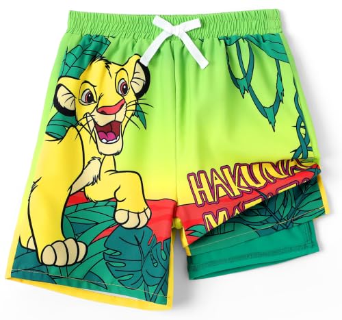 Image of Disney Stitch Spiderman Star Wars Cars Toy Story Mickey Boy Swim Trunks UPF50+Swim Shorts Compression Liner & Quick-Dry 6M-9Y