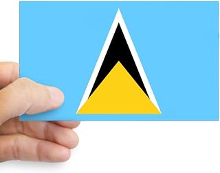 CafePress Saint Lucia Flag Rectangle Bumper Sticker Car Decal