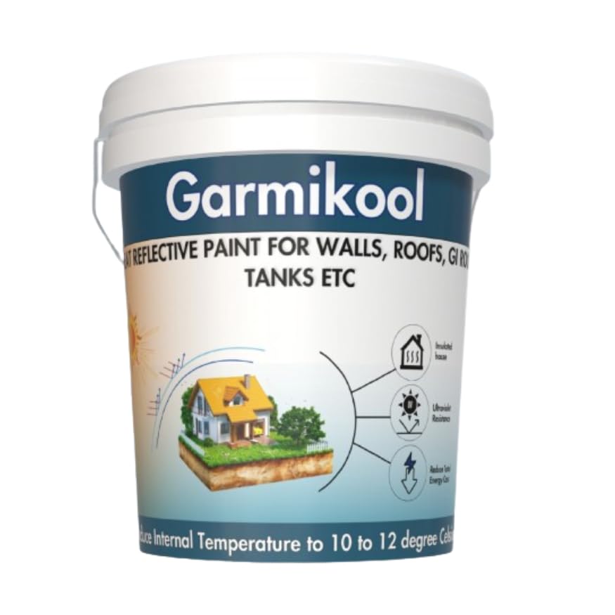 Image of (1kg Solar Reflective Roof Coating | Summer Cool Roof | Heat Resistance Paint | High Sri Terrace Cooling Paint
