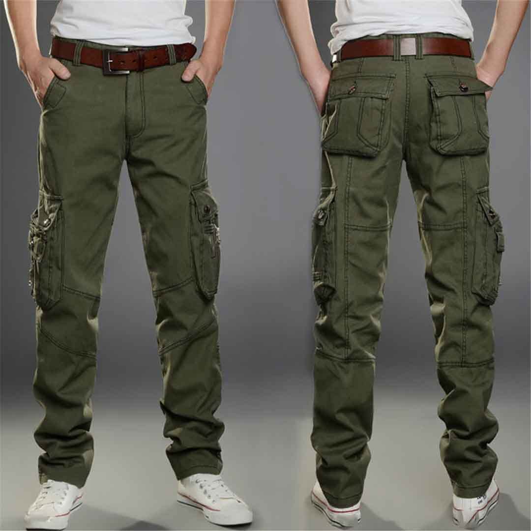 Suwequest Męskie spodnie na co dzień z wieloma kieszeniami Joggery Cargo Pants Outdoor Trekking Cargo Pants