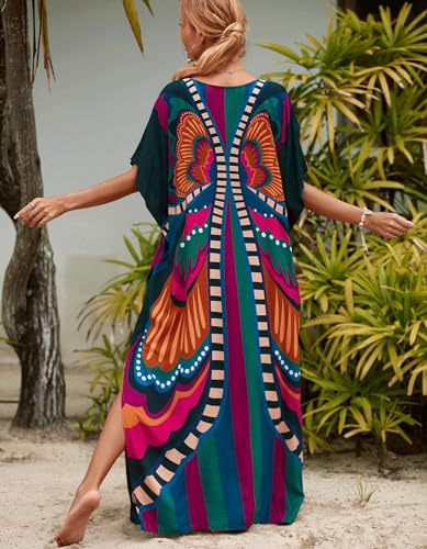 Image of NFVNKJ Women's Plus Size Beach Lounge Kaftan Maxi Dress Swimsuit Coverup for Women