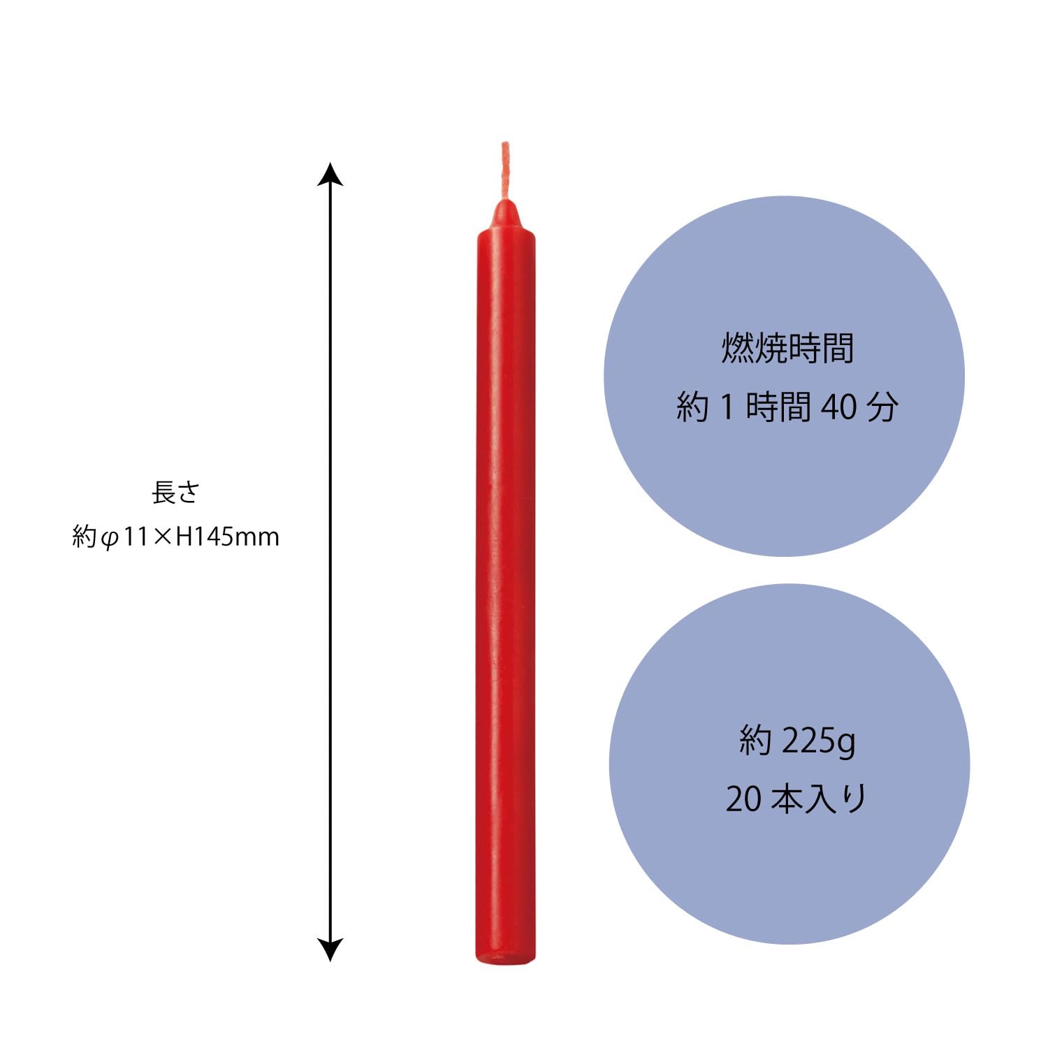 Amazon.co.jp: カメヤマ 大ローソク3号 (赤) 20本入 225g 約1時間40分