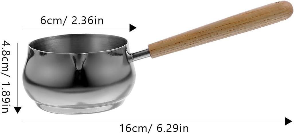 Handheld Stainless Steel Espresso Cup with Long Wood Handle