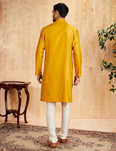 Image of Amazon Brand - Symbol mens Festive Long Kurta & Pyjama Set (2pcs)