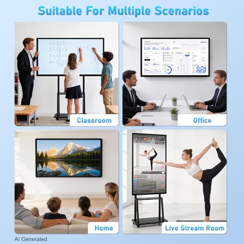 Image of Smart Board, 55 Inch Digital Electronic Whiteboard and Smartboard for Classroom, Screen Mirroring for Live Streaming Capacitive Touchscreen, Displays and Player for Advertisin (Board Only)