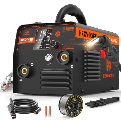 Image of H HZXVOGEN 145A MIG Welder, 110V /220V Flux Core Gasless MIG /Lift TIG /Stick