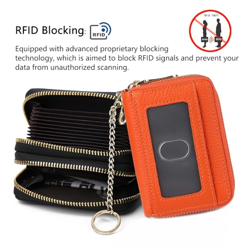 Image of imeetu Rfid Credit Card Holder,Genuine Leather Businese Card Case,Rfid Blocking Wallet for Women & Men