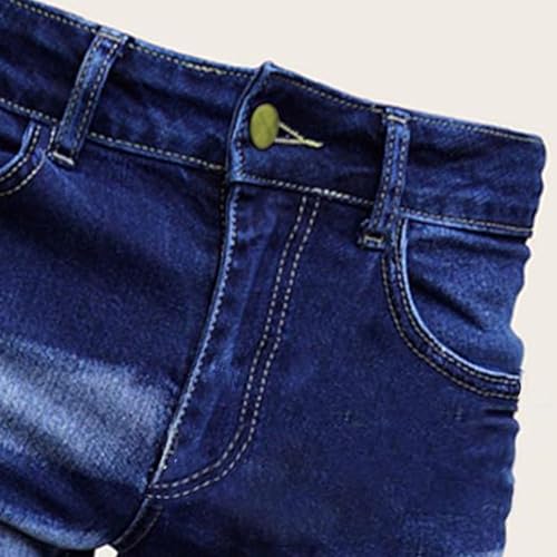 Men's Destroyed Denim Pants Stretch Ripped Tapered Leg Jeans Lightweight Distressed Washed Jean Pants4