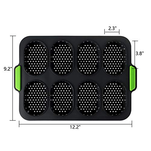 image for TOPZEA Set of 2 Silicone Baguette Pan, Nonstick French Bread Bake Mold