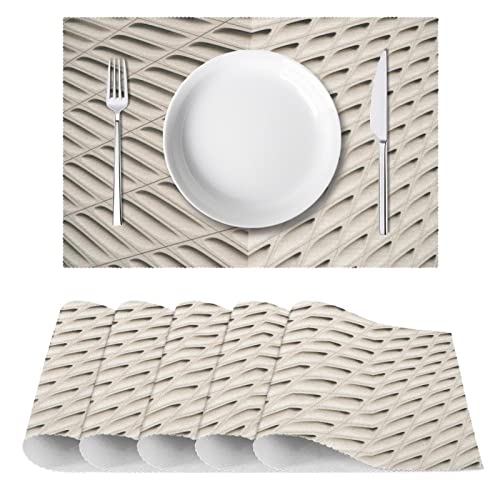 Set de table beige résistant chaleur grand format rectangulaire - 3