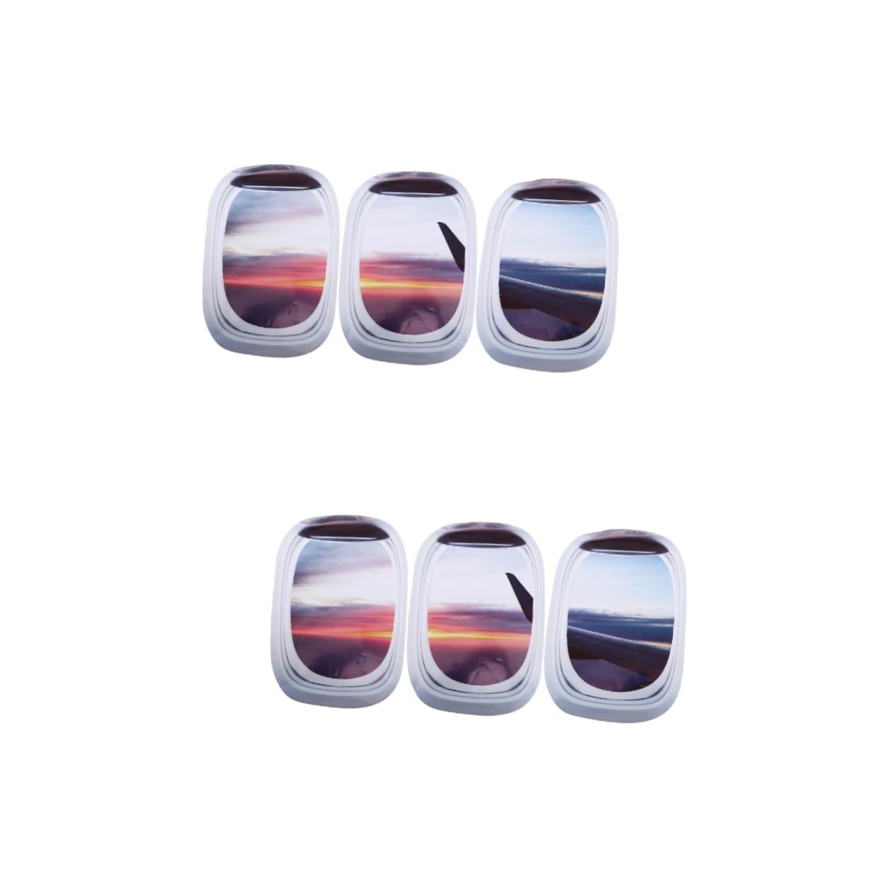 Autocollants muraux fenêtre avion UPKOCH décoratifs effet paysage céleste x6