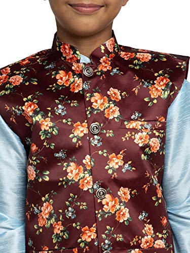 Image of KRAFT INDIA Boys Satin Printed Nehru Jacket Only