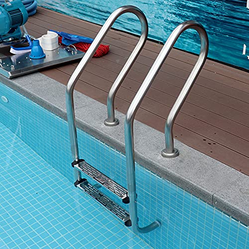 Escalera para piscina 2 peldaños acero inoxidable antideslizante miniatura 2