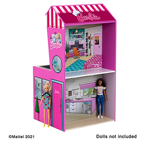 Theo Klein 7312 Barbie Holzküche mit integriertem Puppenhaus 2 in 1 I Spielküche mit Herd, Waschmaschine und Zubehör I… – Bild 6