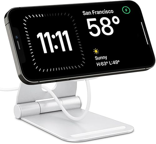 Miniatura 9 de Spigen Mag Fit S - Soporte de carga ajustable de aluminio compatible con iPhone 15141312, AirPod Pro, AirPod Pro 2, soporte de carga para AirPod 3,