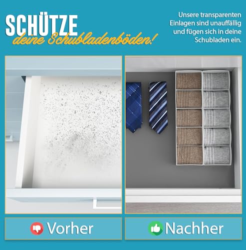 Schubladenmatte von Linda's Essentials (60 x 500 cm) - Antirutschmatte Schubladen Schrankfolie Schrankpapier abwaschbar, Kühlschrank Folie die Schubladen und Regale sauber hält - Zuschneidbar (grau)