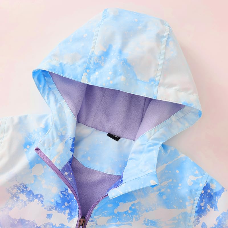 Image of MGEOY Boys Girls Rain Jackets Lightweight Waterproof Hooded Raincoats Windbreakers for Kids 4-14Y