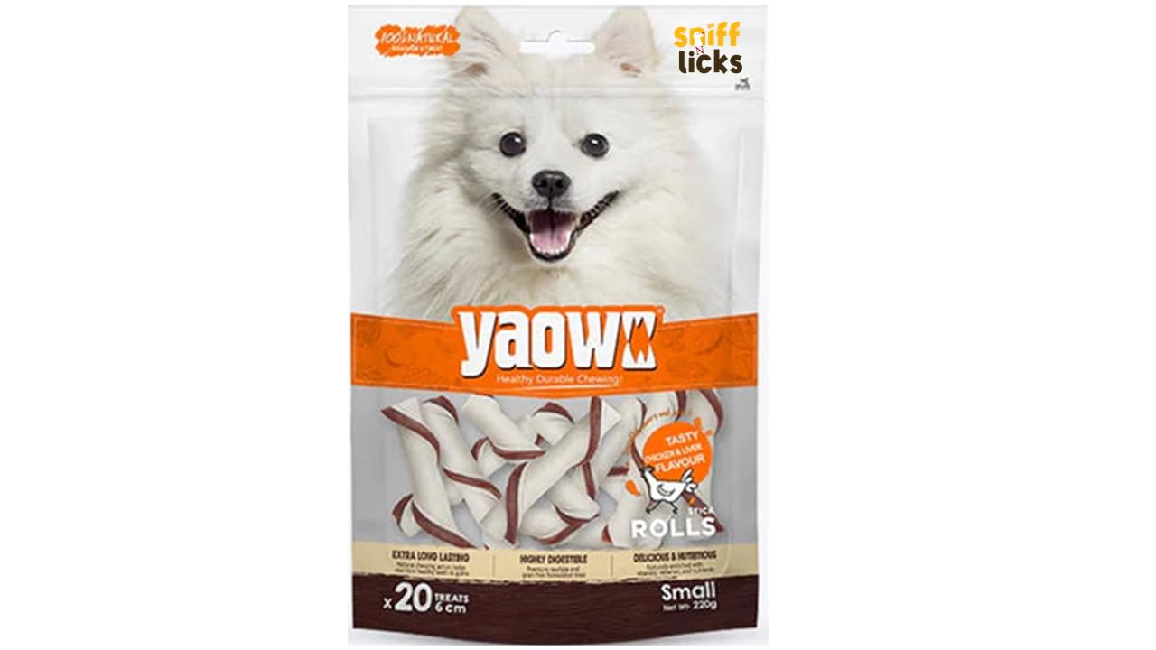 Gnawlers Yaowo Rawhide Stix Roll Dog Bone Filled with Chicken Inside for All Life Stages, 2.5" inch - 220g(Pack of 1) by Sniff N Licks (B0CW99K9P6) Amazon Price History, Amazon Price Tracker