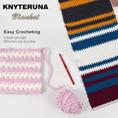 Image of #6 Super Bulky Blanket Yarn for Crocheting - 4 Skeins(Each 10.5oz /300g, 220yds /201m), Chunky Chenille Thick Plush Big Soft Yarn for Crocheting Knitting Blankets, Blush Pink