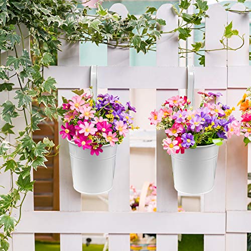 Ogima 10Pcs Hanging Flower Pots, Metal Iron Wall Planter Indoor/Outdoor For Railing Fence Balcony Garden Home Decoration With Detachable Hooks #TOP5