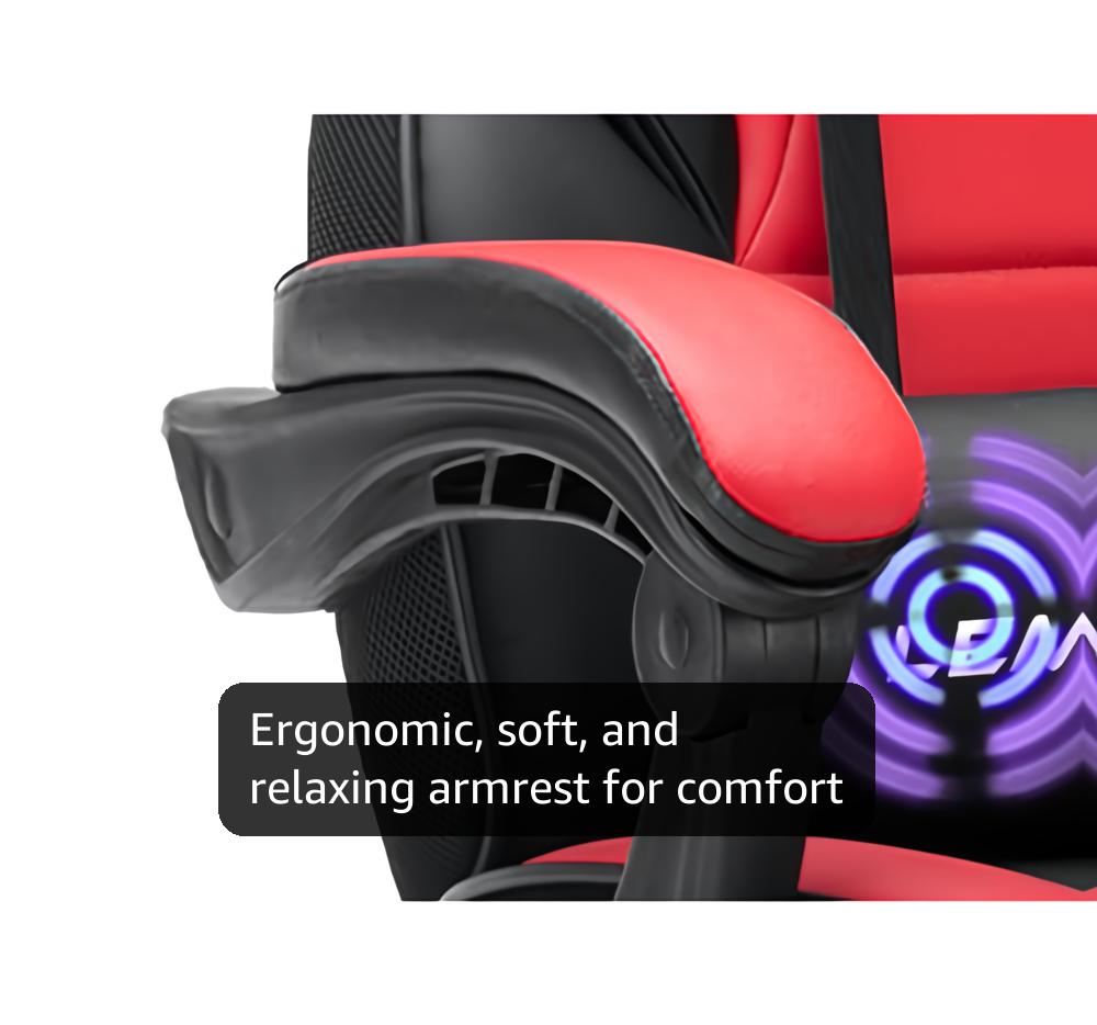 Devoko Sedia da Gaming Massaggiante con Poggiapiedi Telescopico, Sedia Gamer con Cuscino Lombare Massaggio & Poggiatesta, Ergonomico Sedie da Ufficio Schienale Regolabile 90-135°, Portata 150kg(Blu