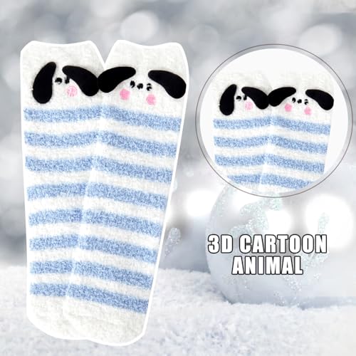 Benefeet Sox Cute Fuzzy Socks for Women Girls Funny 3D Dog Fluffy Socks Soft Cozy Animal Fleece Sock Warm Slipper Sock3