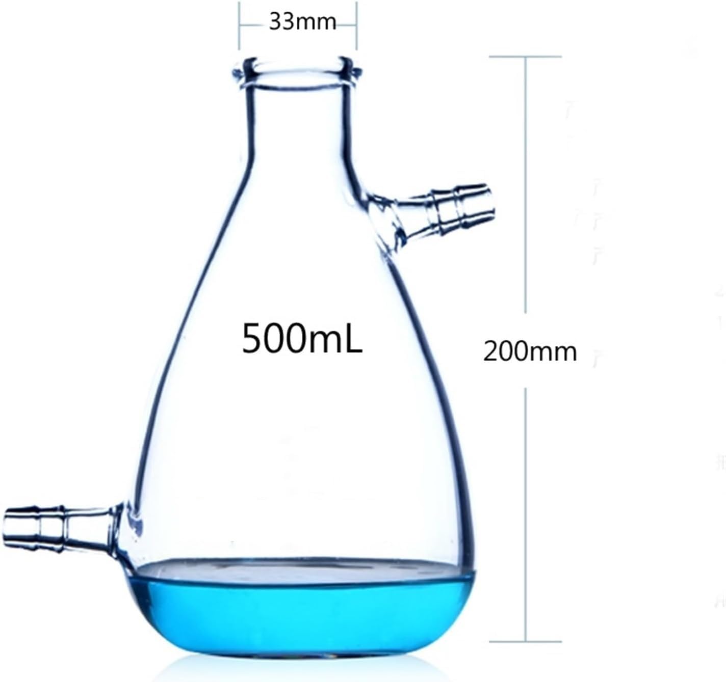 Zestaw szklanych kolb, 125 ml-2000 ml szklana kolba filtracyjna z dwoma rurkami Kolba ssąca laboratoryjna Szkło laboratoryjne(5000mL)