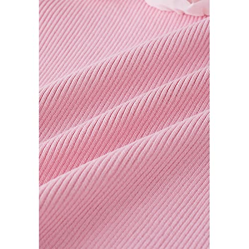 Image of CHICWISH Women's Black /White /Pink Ruffle Mesh Boat Neck Knit Top