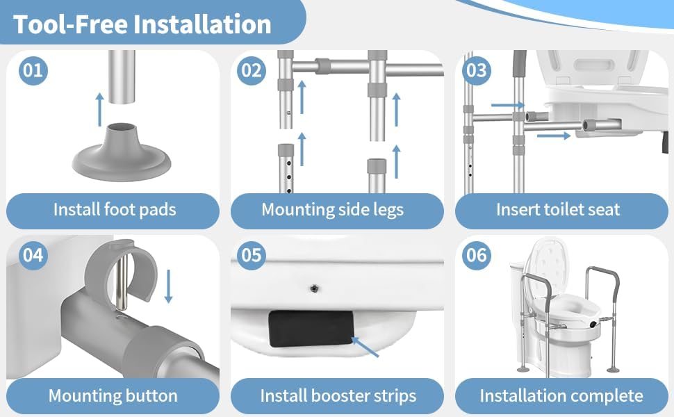 Raised Toilet Seat with Handles,Elevated Toilet Seat Riser for Seniors, Toilet Lift Seat Riser Adjustable Height& Width,for Elderly,Pregnant and Handicap