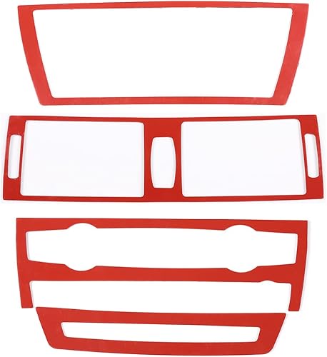 Miniatura 7 de Ajuste para BMW X5 X6 E70 E71 2008-2013 Función de ajuste de consola central Adhesivo decorativo de panel + Navegación y salida de aire, adhesivo