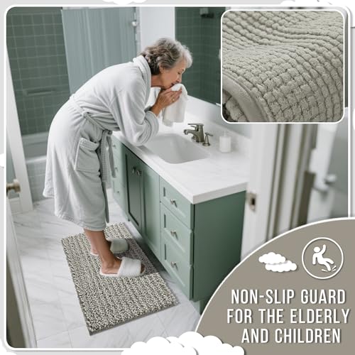 image for Yimobra Long Bathroom Rugs Non Slip Washable 44x24 Inch - Ultra Soft A