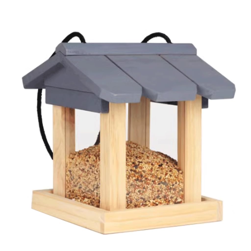 Karmnik dla ptaków Houten Vogelvoeder Eekhoornbestendige Vogelvoeders Wild Hangende Vogelvoer Zaden Schuilplaats voor Buiten Tuin Patio