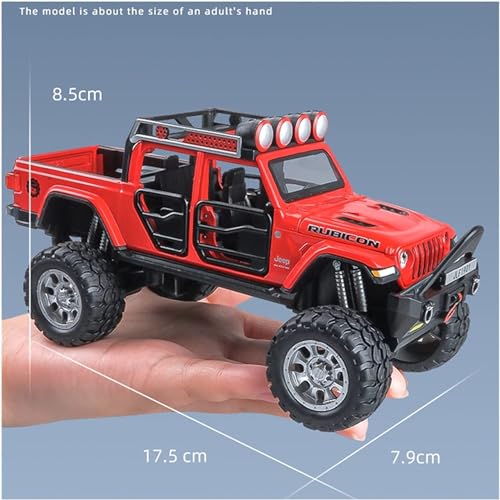 Image of Metal Pull Back Diecast Car 1:32 Rubicon 4X4 Pull Back Car Model with Sound Light Boys Gifts Toys for Kids【Pack of 1】
