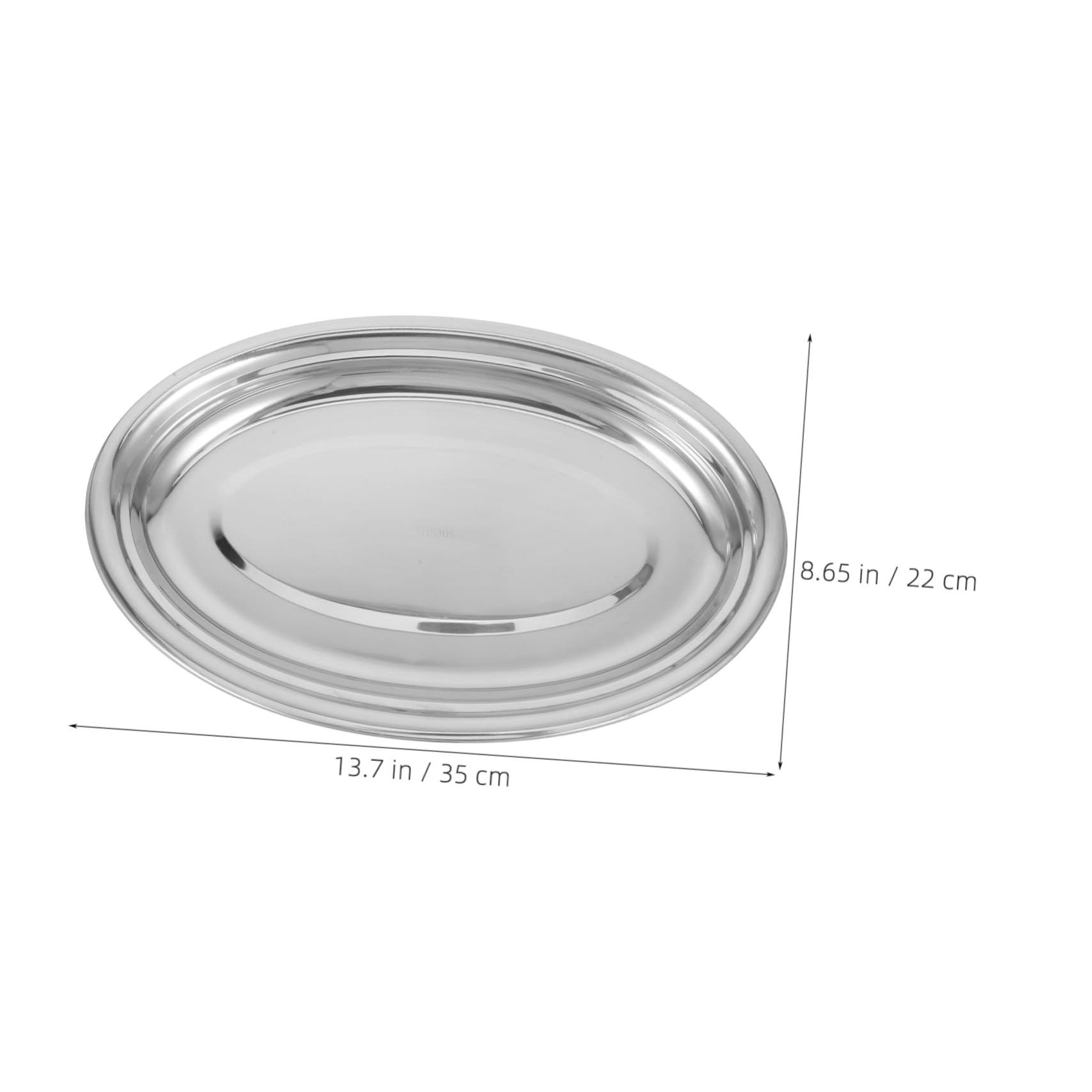 Ipetboom Stainless Steel Oval Fish Tray Multi Purpose Steamer for Grilled Fish Serving Platter for Steaks and Western Dishes for Home and Restaurant Use