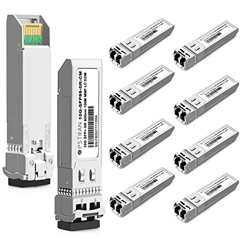 Image of 10GBASE-SR SFP+ Optical Transceiver Module Compatible for Cisco Meraki MA-SFP-10GB-SR 10Gbps 850nm 300m DDM Duplex LC MMF 10 Pack